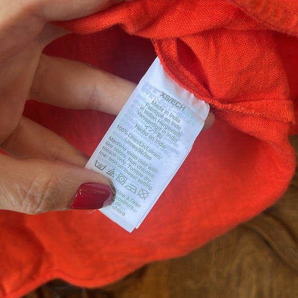 J.Crew 100% Linen Tunic Shirt in Brilliant Sunset - Picture 10 of 13